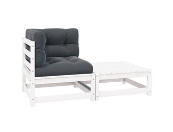 vidaXL Loungeset Grenenhout Wit - 30% Korting!