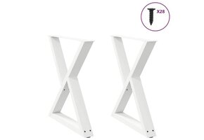 vidaXL Eettafelpoten (2 stuks) Staal Wit - 35% Korting!