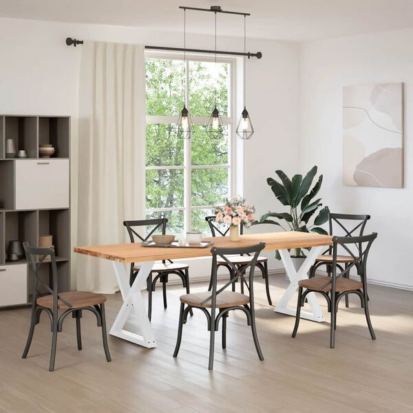 vidaXL Eettafelpoten (2 stuks) Staal Wit - 35% Korting!