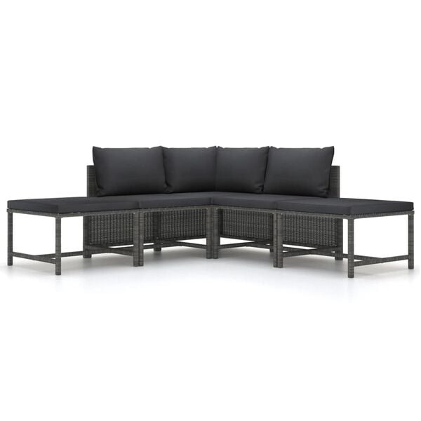 vidaXL 5-delige Loungeset Grijs - 35% Korting