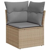 vidaXL Tuinhoekbank Poly Rattan Beige (50% Korting)