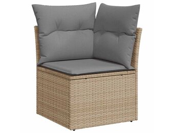 vidaXL Tuinhoekbank Poly Rattan Beige (50% Korting)