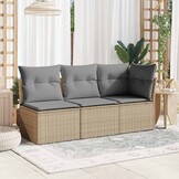 vidaXL Tuinhoekbank Poly Rattan Beige (50% Korting)