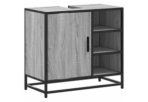 vidaXL Wastafelkast - 65x33x60 cm - Bewerkt Hout - Grijs Sonoma Eikenkleurig - 35% Korting