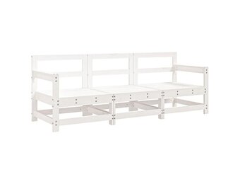 vidaXL 3-delige Loungeset Grenenhout Wit - Nu 30% Korting!