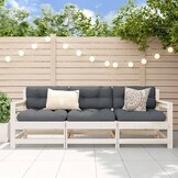 vidaXL 3-delige Loungeset Grenenhout Wit - Nu 30% Korting!