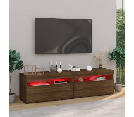 vidaXL TV-meubels met LED: 2 st. bruineiken, 30% korting!