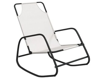 VidaXL Ligbed Schommelend Staal/Textileen Crème - 35% Korting