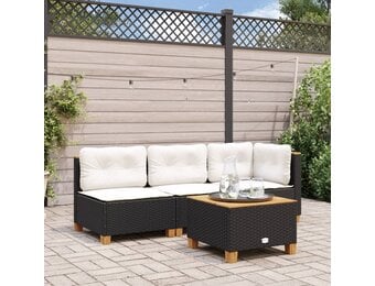 vidaXL Tuinbank Poly Rattan Zwart - 30% Korting!