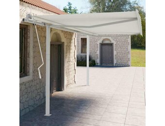 vidaXL Luifelpaalset IJzer Wit - 450x245 cm (35% Korting)