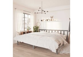 vidaXL Bedframe Grenenhout Grijs 200x200 - 55% Korting!