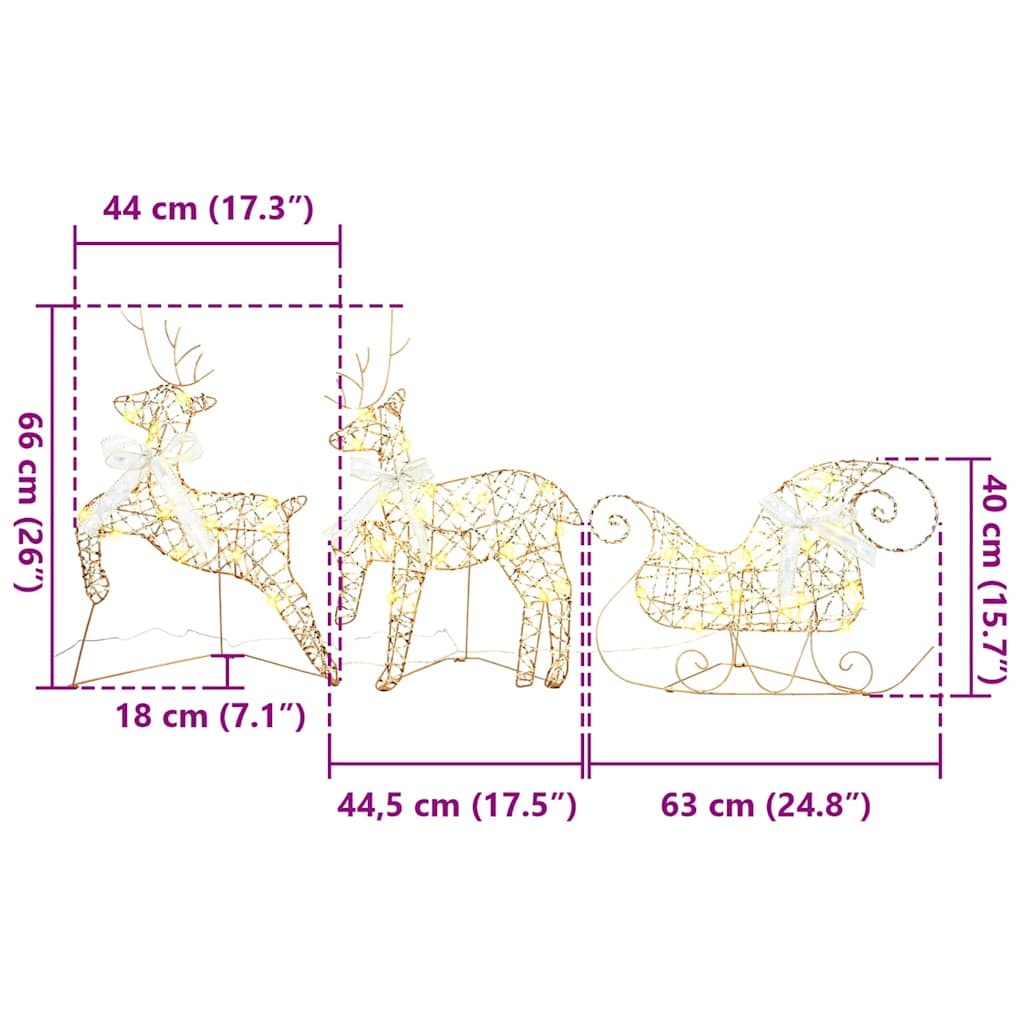 vidaXL LED Rendieren Kerstdecoratie (3 stuks) - 35% Korting!