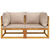 vidaXL Hoekbanken Taupe 35% Korting | Massief Acaciahout