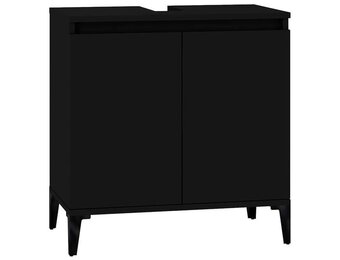 vidaXL Wastafelkast Zwart 58x33x60cm - 55% Korting