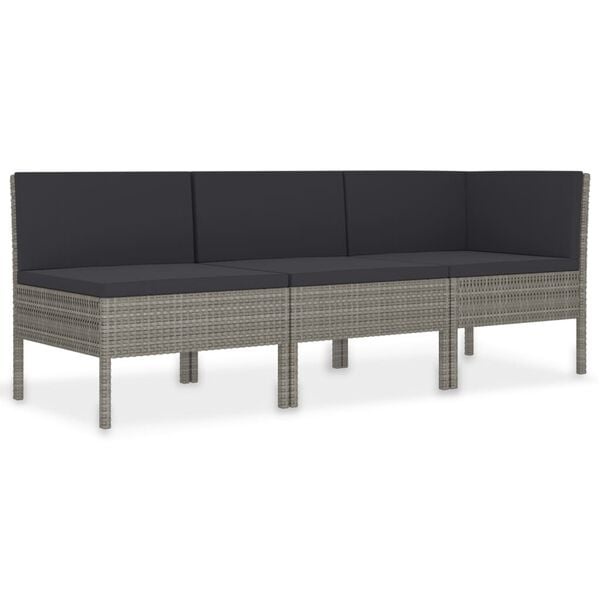 VidaXL Loungeset Poly Rattan Grijs (55% Korting)