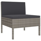 VidaXL Loungeset Poly Rattan Grijs (55% Korting)