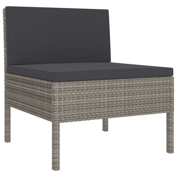 VidaXL Loungeset Poly Rattan Grijs (55% Korting)