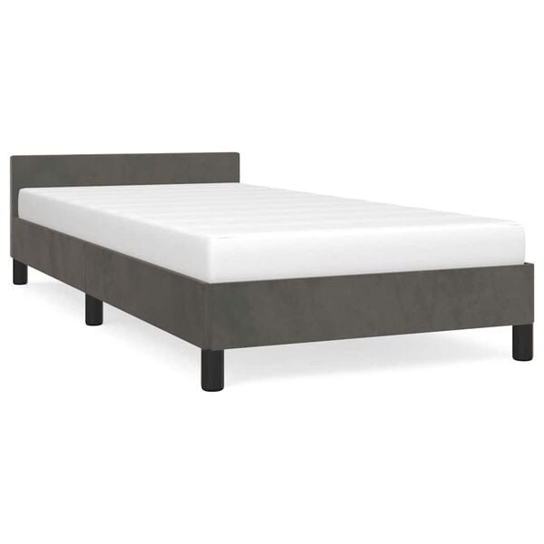 vidaXL Fluweel Bedframe Donkergrijs 100x200cm | 35% Korting
