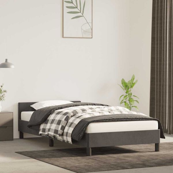 vidaXL Fluweel Bedframe Donkergrijs 100x200cm | 35% Korting
