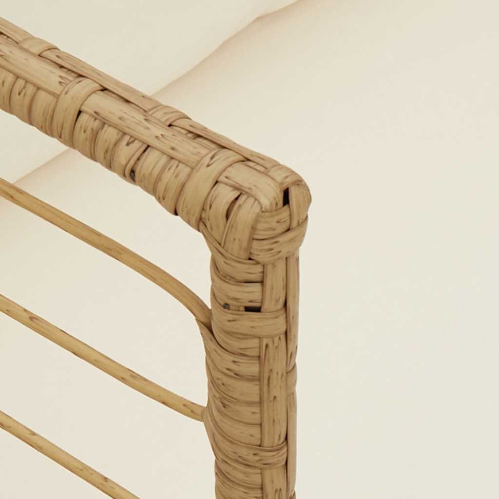 vidaXL Tuinstoel Poly Rattan Naturel | Met Kussens | 42% Korting