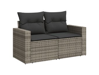 vidaXL Tuinbank Poly Rattan Grijs - 35% Korting
