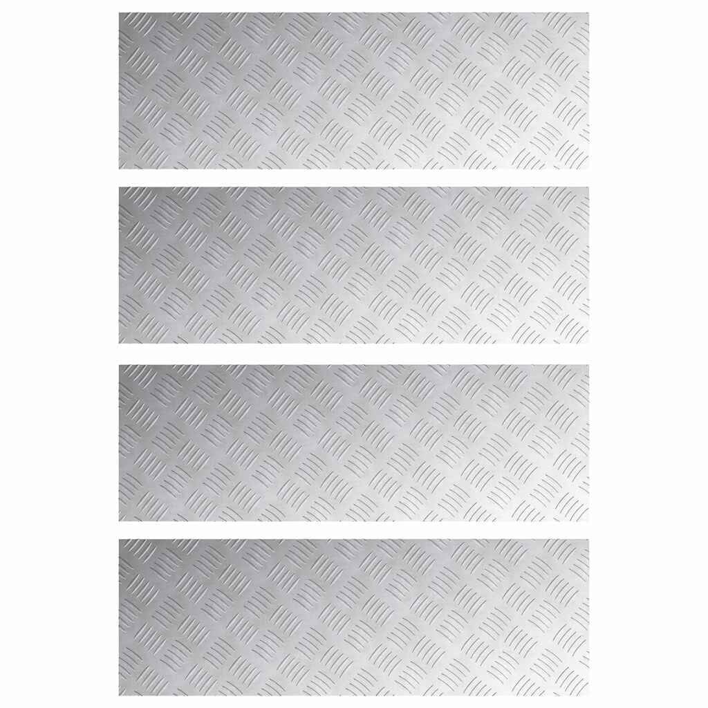 vidaXL Checker Plaat 4 stuks - 90x30cm Aluminium - 35% Korting!