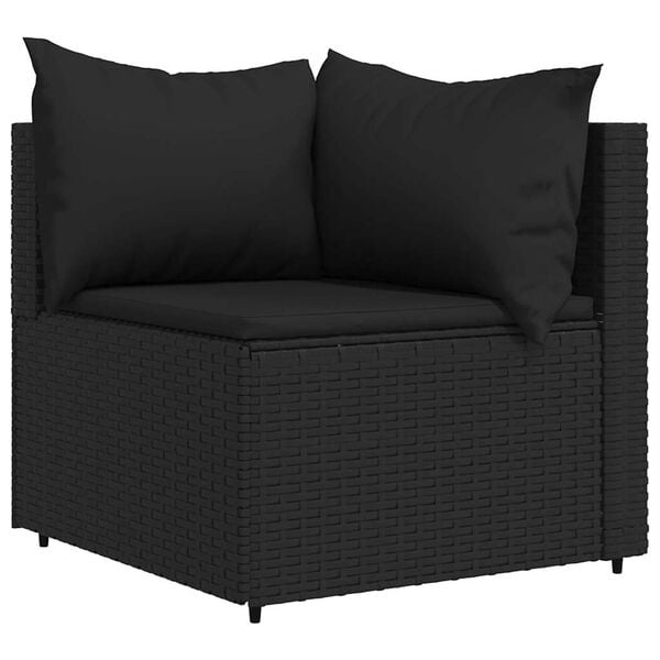 vidaXL Tuinhoekbank Poly Rattan Zwart - 30% Korting!