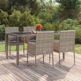 vidaXL Tuinstoelen 4 st. Poly Rattan Grijs - 30% Korting!