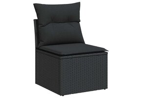 vidaXL Tuinbank Poly Rattan Zwart - 30% Korting