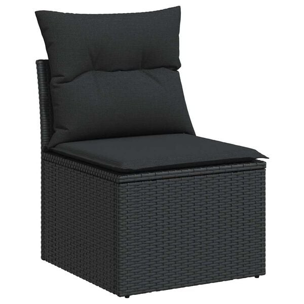 vidaXL Tuinbank Poly Rattan Zwart - 30% Korting
