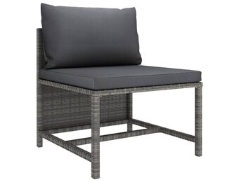 VidaXL Sectionele Middenbank (30% Korting) - Grijs Poly Rattan