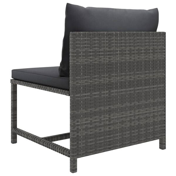 VidaXL Sectionele Middenbank (30% Korting) - Grijs Poly Rattan