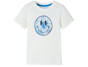 Kindershirt ecru maat 104 met smiley - 30% korting