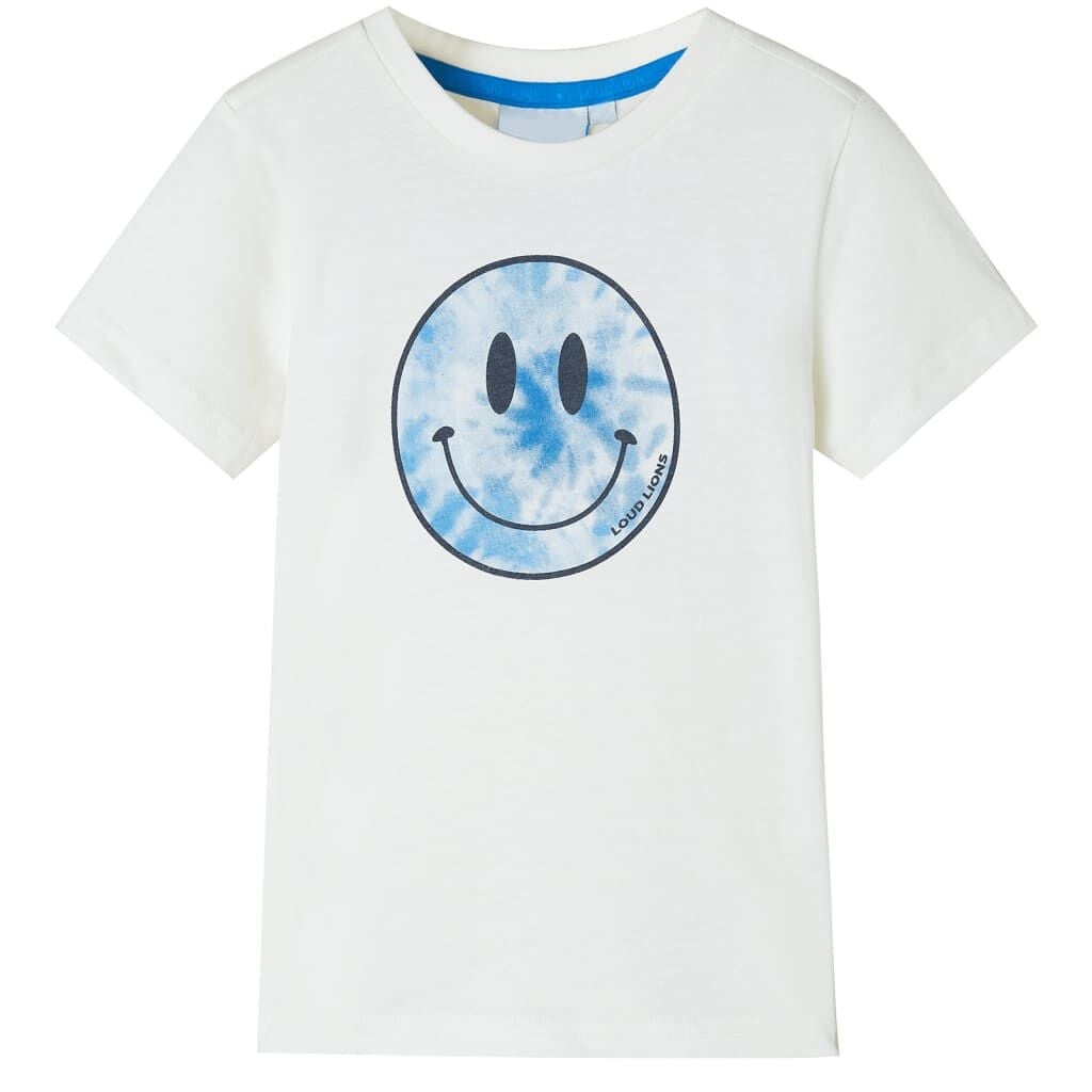 Kindershirt ecru maat 104 met smiley - 30% korting