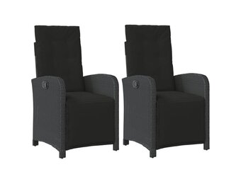 VidaXL Tuinstoelen Poly Rattan Zwart (2 stuks) - 30% Korting!