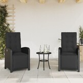 VidaXL Tuinstoelen Poly Rattan Zwart (2 stuks) - 30% Korting!