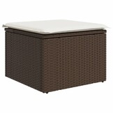 vidaXL Tuinkruk met Kussen - Poly Rattan Bruin | 30% Korting