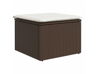 vidaXL Tuinkruk met Kussen - Poly Rattan Bruin | 30% Korting