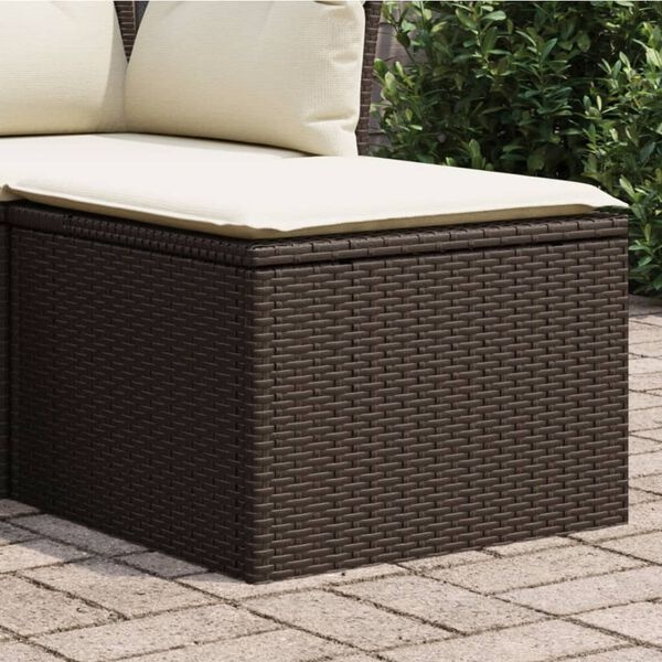 vidaXL Tuinkruk met Kussen - Poly Rattan Bruin | 30% Korting