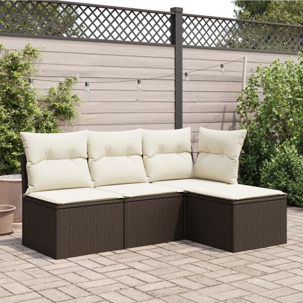 vidaXL Tuinkruk met Kussen - Poly Rattan Bruin | 30% Korting