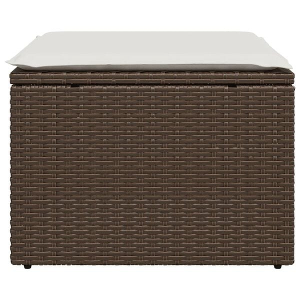 vidaXL Tuinkruk met Kussen - Poly Rattan Bruin | 30% Korting