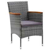 vidaXL Tuinstoelen 4 st. Poly Rattan Grijs - 55% Korting