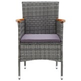 vidaXL Tuinstoelen 4 st. Poly Rattan Grijs - 55% Korting