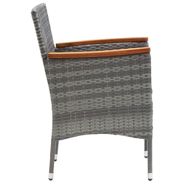 vidaXL Tuinstoelen 4 st. Poly Rattan Grijs - 55% Korting