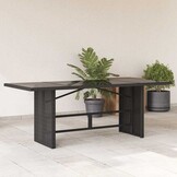 vidaXL Tuintafel Poly Rattan Zwart - 30% Korting!