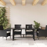 vidaXL Tuintafel Poly Rattan Zwart - 30% Korting!