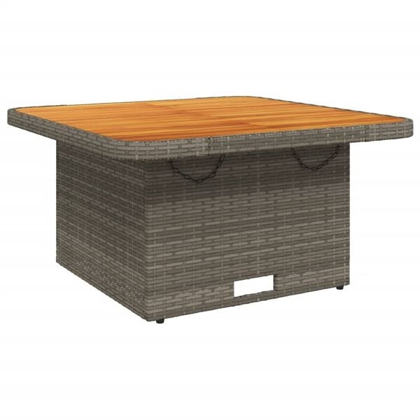 vidaXL Tuintafel Poly Rattan/Acaciahout 80x80cm - 35% Korting!