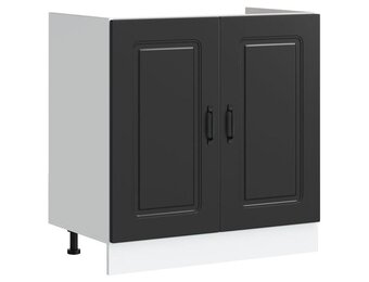 VidaXL Spoelbakonderkast Kalmar 80cm Zwart - 30% Korting!