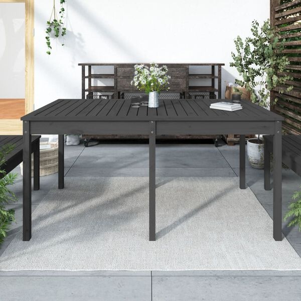 vidaXL Tuintafel Grenenhout Grijs | 159,5x82,5x76 cm | 30% Korting