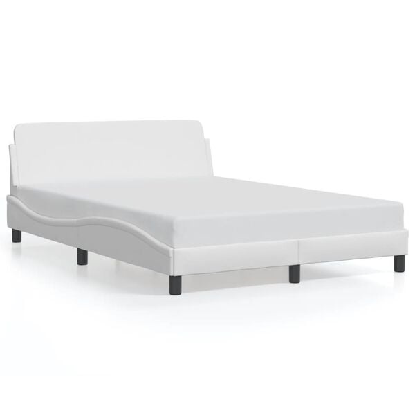 vidaXL Bedframe Kunstleer Wit 120x200 cm | Nu 30% Korting!